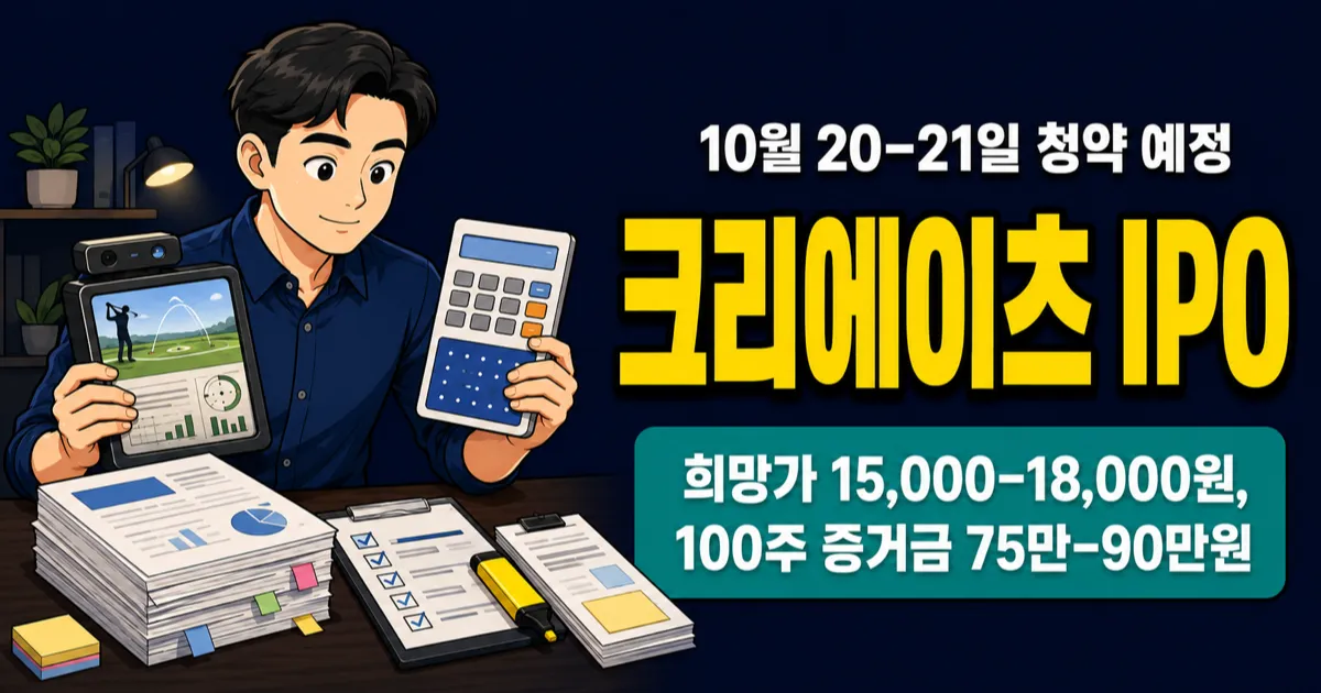 크리에이츠 공모주, 18,000원 상단이면 증거금 90만원 필요할까?