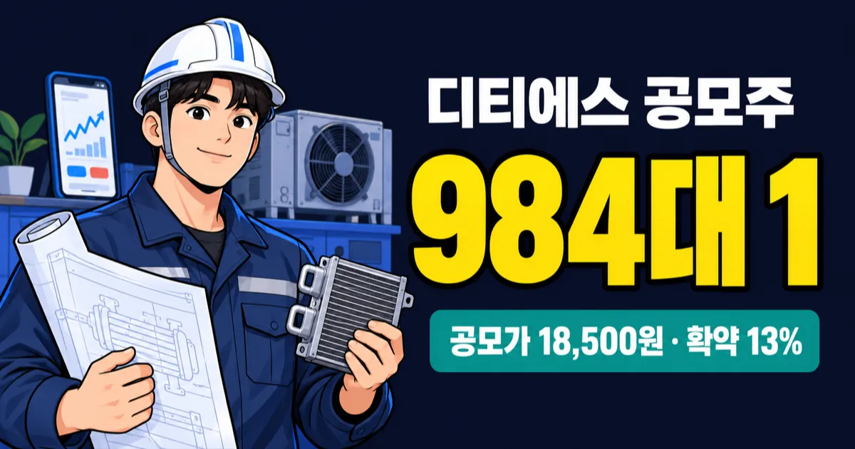 디티에스 공모주 청약 마감일, 첫날 균등 3주인데 증거금 92,500원이면 될까?