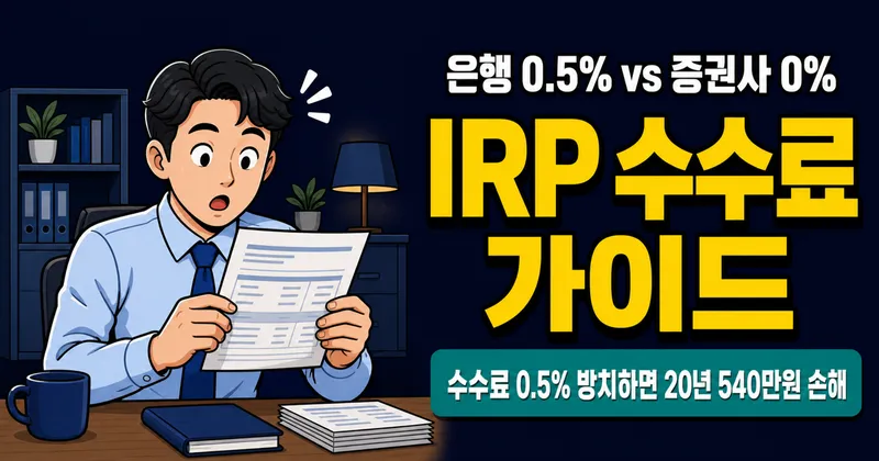 IRP 계좌 개설 수수료, 비대면 0원인데 은행은 왜 0.5%? 20년 후 차이