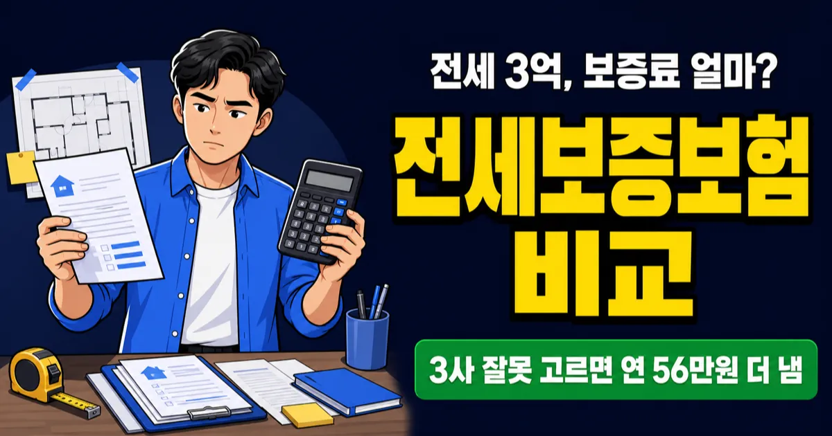 전세보증보험 가입, 3사 비교하면 보증료 50만원 차이 난다