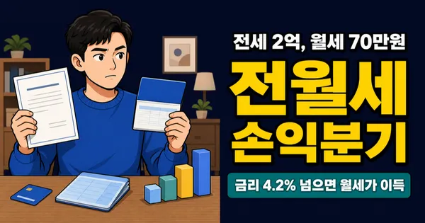 전세 vs 월세 고민, 보증금 2억이면 월세가 유리할 수도 있다?