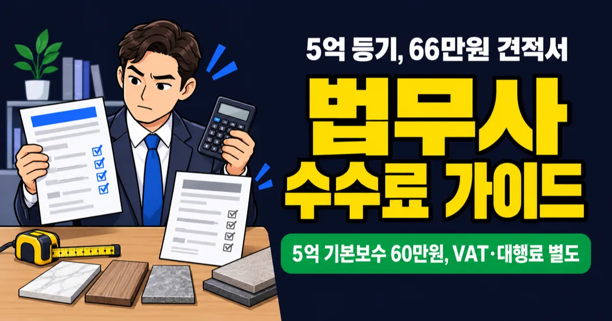 법무사 수수료, 5억 등기 66만원이면 비싼 걸까?