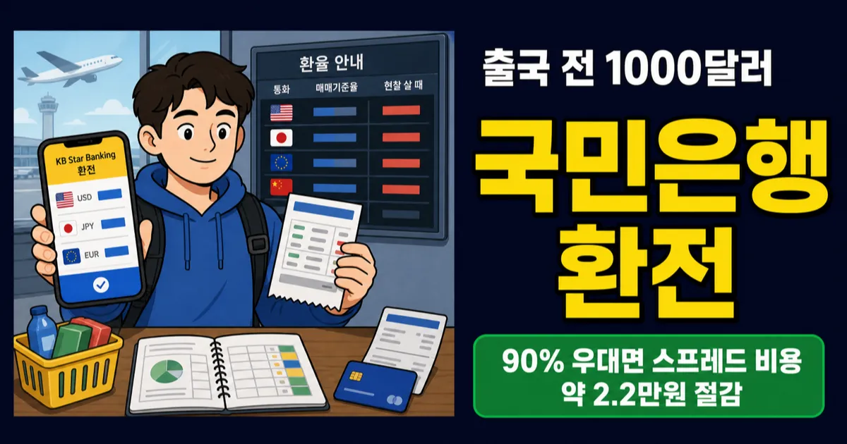 국민은행 환전, 1000달러 90% 우대면 2.2만원 아낄까?