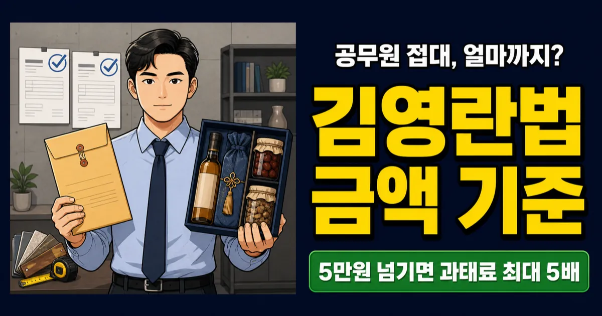 김영란법 금액, 밥값 5만원에 선물 5만원? 잘못 알면 과태료 냅니다