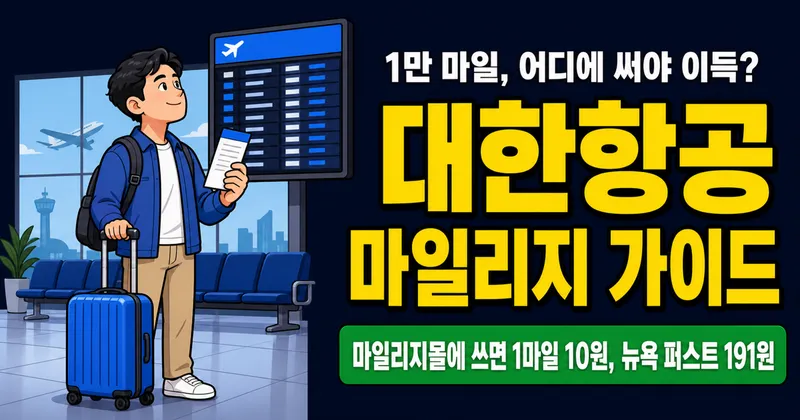 대한항공 마일리지 1만 마일 = 20만원? 노선별 가치 차이와 똑똑한 사용법