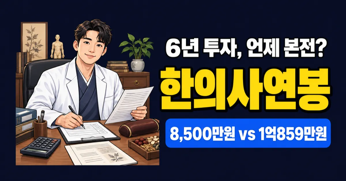 한의사연봉 8,500만원, 학비 5,700만원 본전일까?