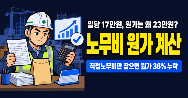 노무비 계산, 일당 17만원 인부가 원가 23만원? 1.36배 되는 이유