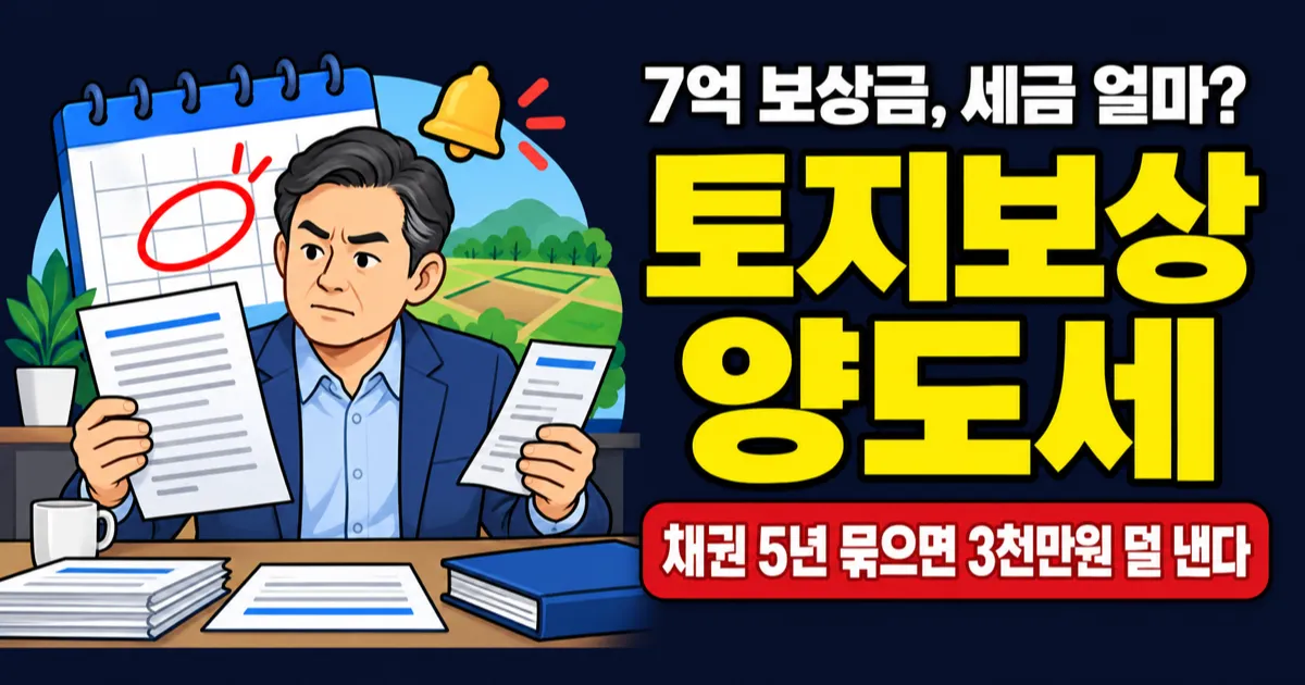 토지보상금 양도세 감면율과 계산 사례