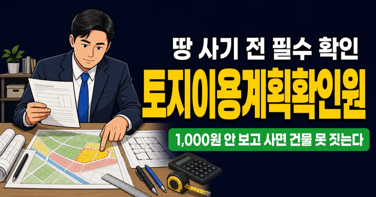 토지이용계획확인원 1,000원인데, 안 보고 땅 사면 건물 못 짓습니다
