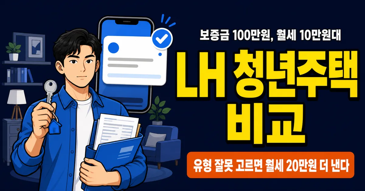 LH 청년주택 3종 비교, 월세 10만원대가 가능하다고? 행복주택 vs 전세임대 vs 매입임대