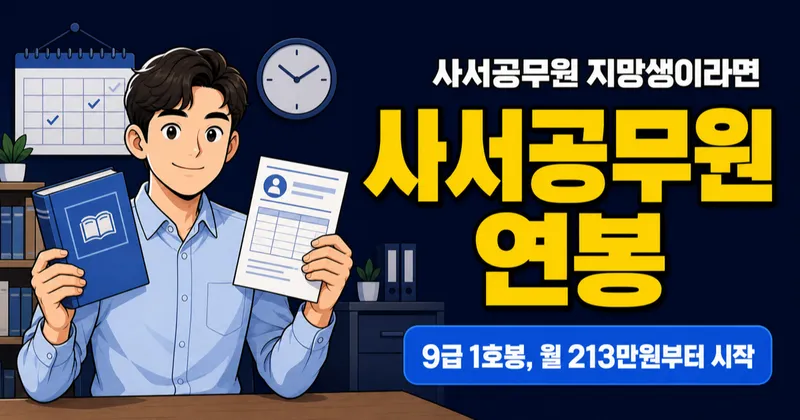 사서공무원 연봉 3,250만원? 9급 1호봉 월 213만원부터