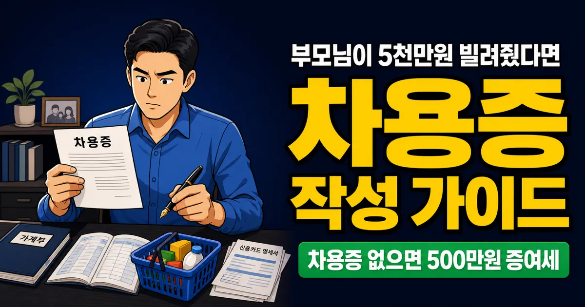 차용증 없이 가족에게 5천만원 빌려줬다면? 증여세 폭탄 맞을 수 있습니다