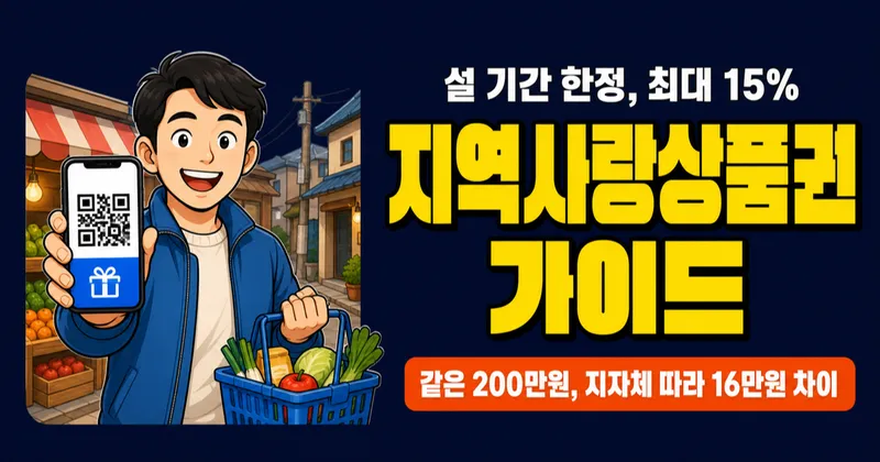 지역사랑상품권 할인 7–15%, 같은 200만원 충전인데 지자체별 30만원 차이?