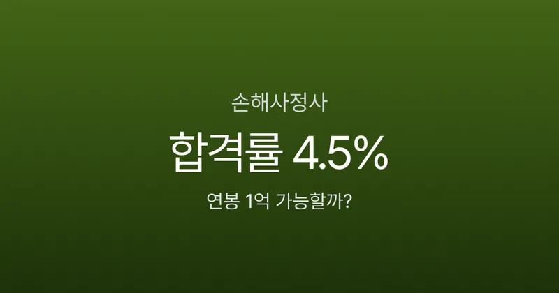 손해사정사 시험 합격률 4.5%인데, 연봉 1억 넘는다고? 과목·일정·현실 분석