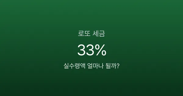 로또 1등 30억 당첨, 실수령액은 20억? 당첨금 세금의 진실