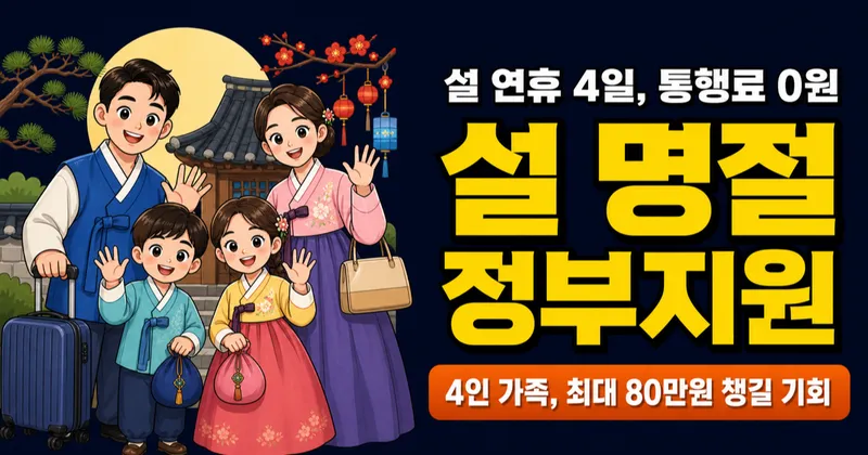 설 명절 정부 지원 6가지, 통행료 면제·복지급여 조기지급·농축산물 40% 할인