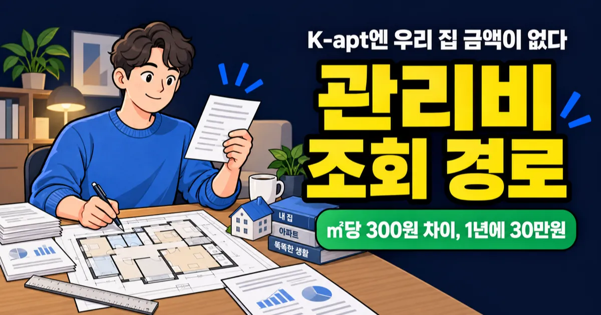 관리비 조회, K-apt엔 우리 집 금액이 안 나온다? ㎡당 300원 차이가 연 30만원