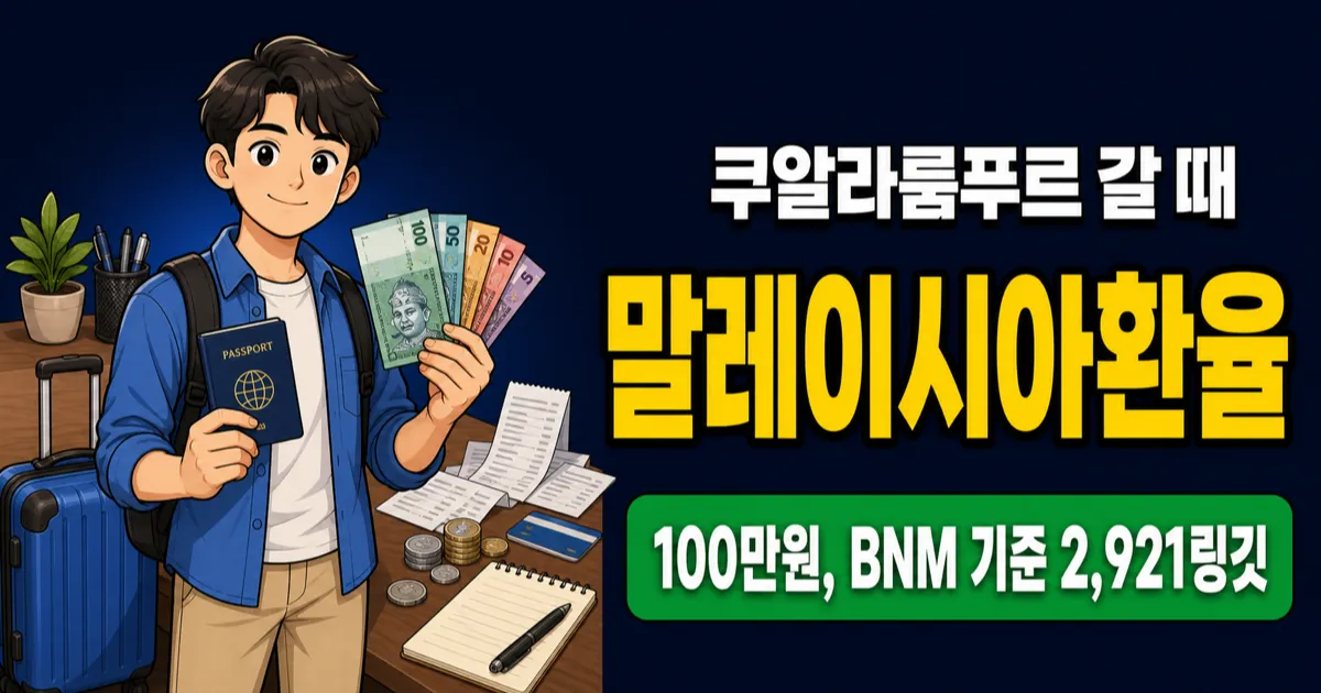 말레이시아환율, 100만원이면 2,921링깃인데 현금은?