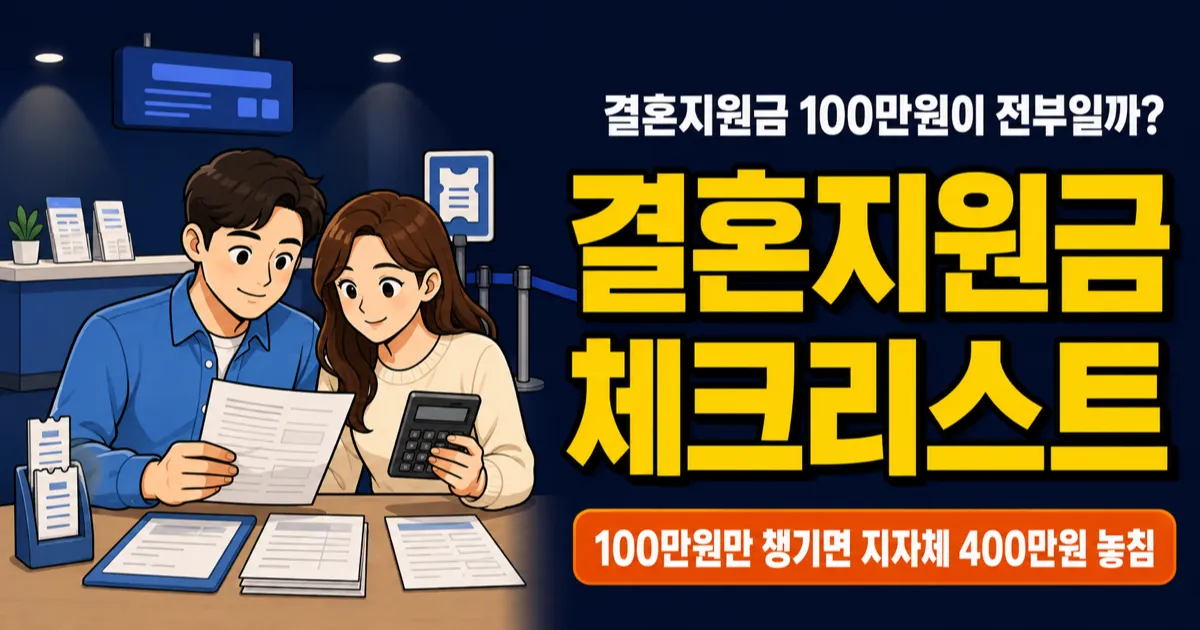 결혼지원금 100만원만 보면 손해일까? 지자체 500만원까지 확인하세요