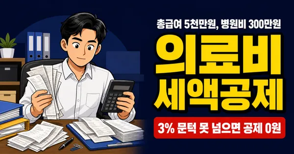 의료비 세액공제, 총급여의 3% 넘어야 받는다고요? 조건과 한도 총정리