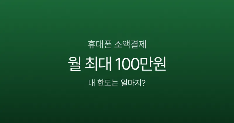 휴대폰 소액결제 한도 최대 100만원, 모르고 쓰면 수수료만 3.5%?