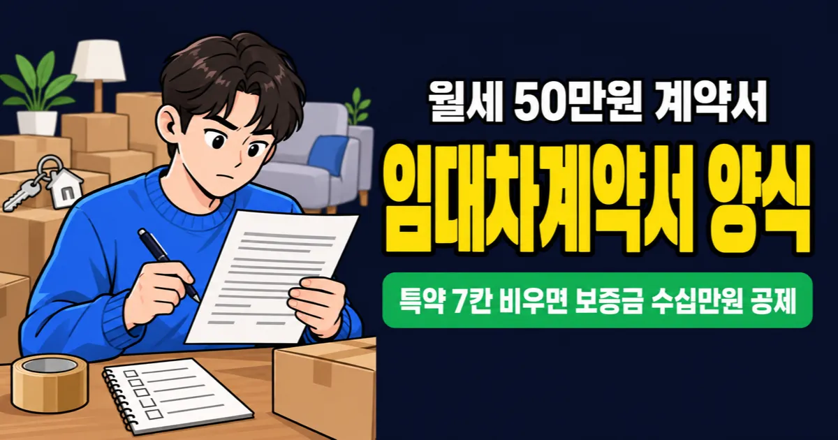 임대차계약서 양식, 월세 50만원이면 특약 7칸 꼭 볼까?