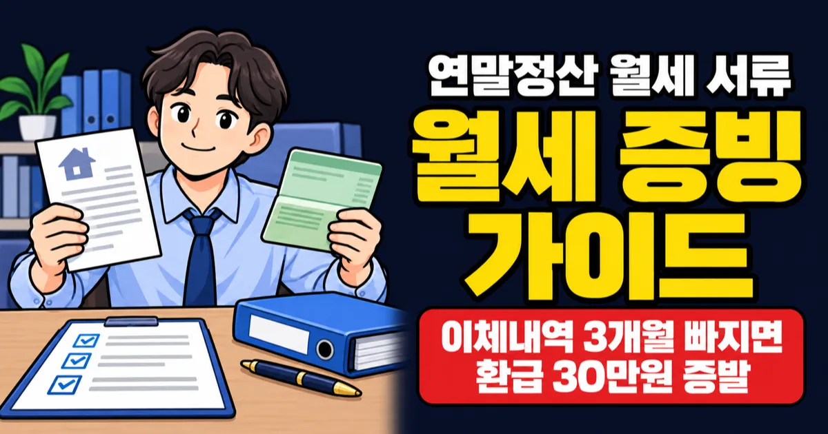 월세 납입내역서, 이체내역 3개월 빠지면 환급 30만원 증발?