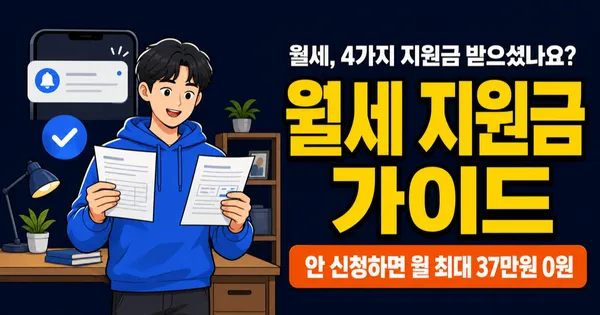 청년월세지원 말고도 있다? 월세 지원금 4가지, 최대 월 37만원 받는 법