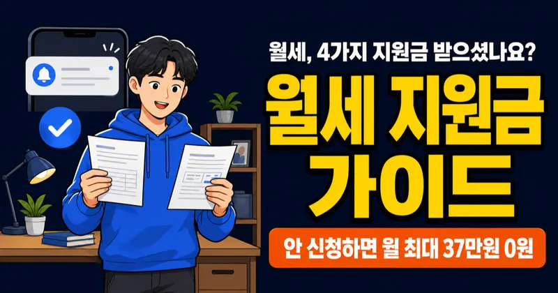 청년월세지원 말고도 있다? 월세 지원금 4가지, 최대 월 37만원 받는 법