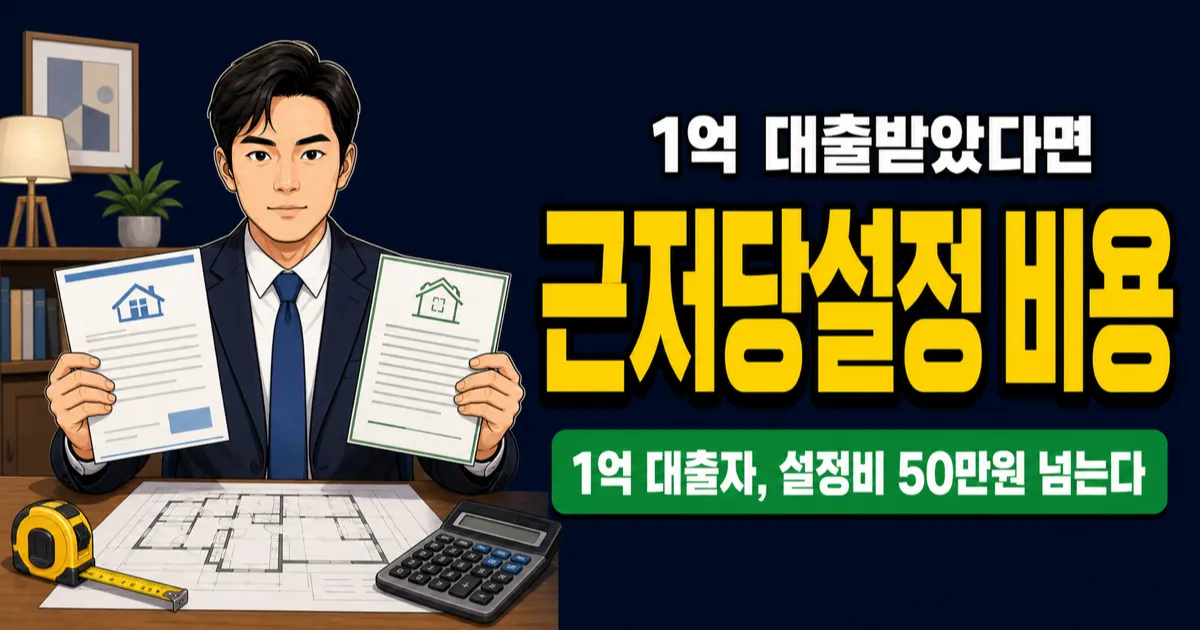 근저당설정 비용, 1억 대출에 50만원 넘게 나온다?
