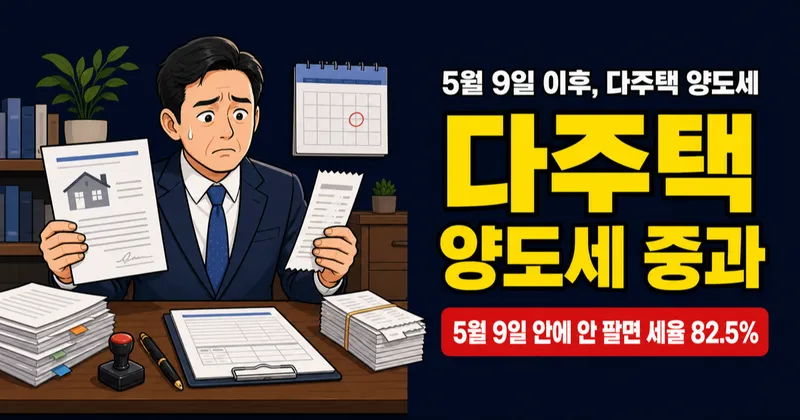 다주택자 양도세 중과, 5월 9일 이후 같은 집 팔아도 세금 2배 — 대비법은?