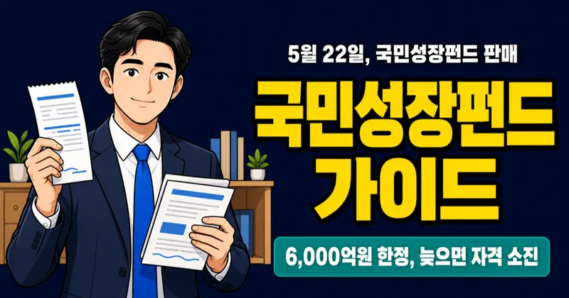 국민성장펀드 1억 넣으면 1,800만원 공제? 5월 22일 판매 개시 전 체크할 것