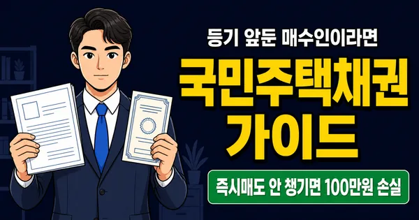국민주택채권, 아파트 등기할 때 100만원 넘게 날린다고요? 즉시매도 할인율 계산법