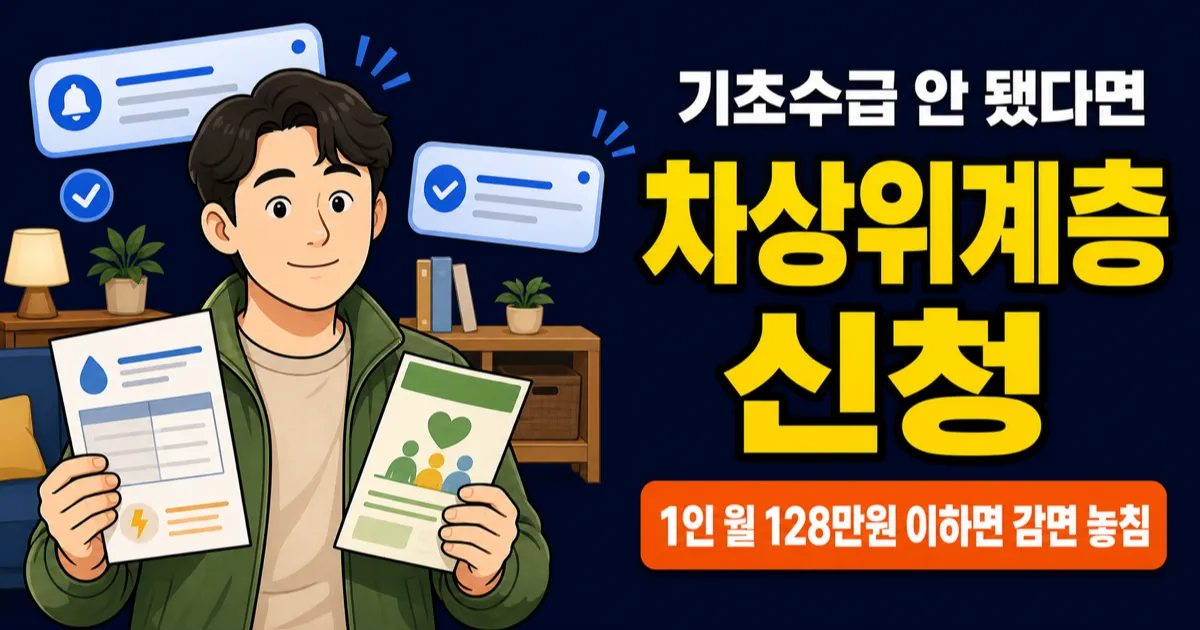 차상위계층 신청, 월 128만원 이하인데 감면 놓쳤나요?