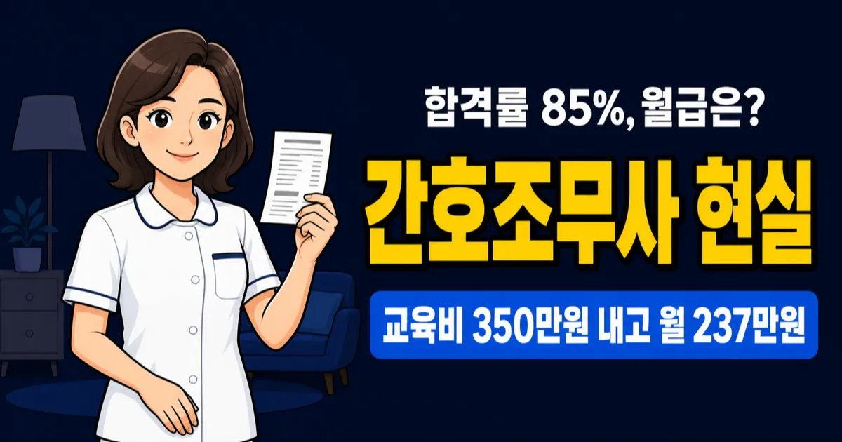 간호조무사 시험 합격률 85%인데 월급은 237만원? 현실 비용과 전망