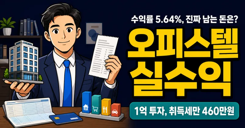 오피스텔 투자 수익률 5.64%인데, 세금 빼면 실수익은? 1억 기준 직접 계산
