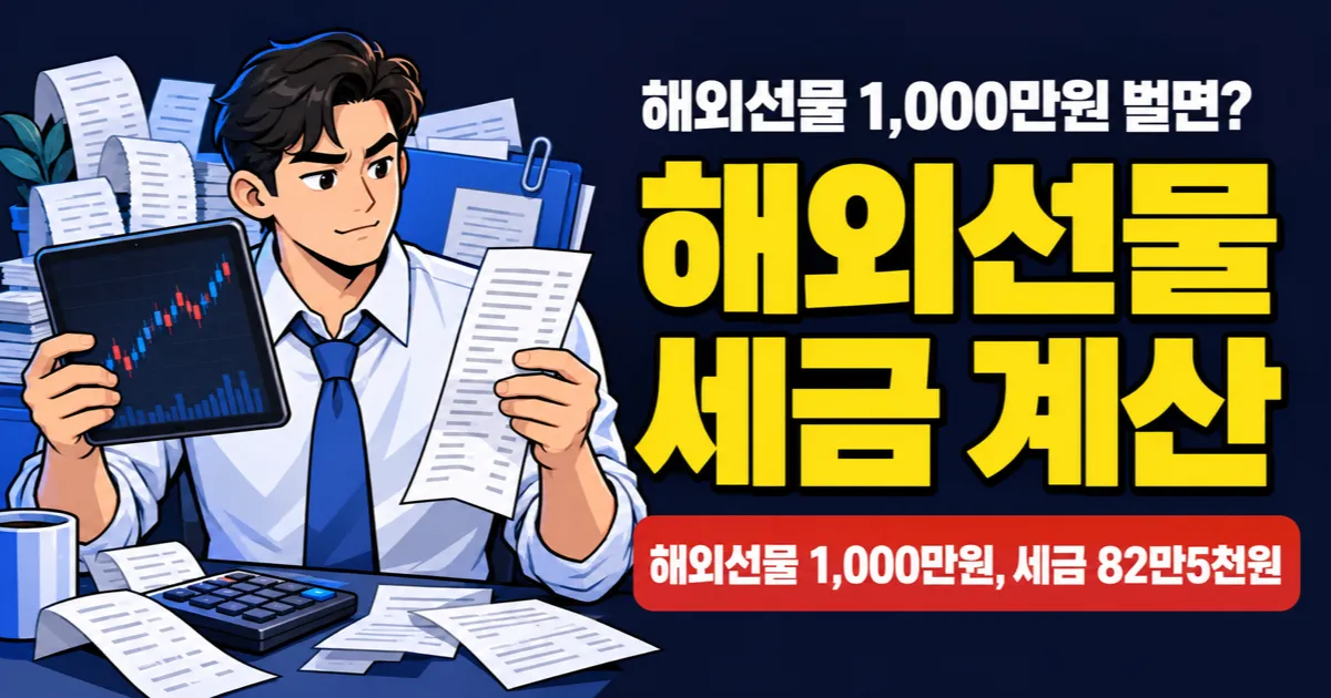 해외선물 세금 11%, 1,000만원 벌면 82만5천원? 해외주식과 따로 계산됩니다