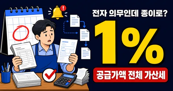 종이세금계산서 그냥 쓰면 1% 가산세? 8천만원 기준 확인