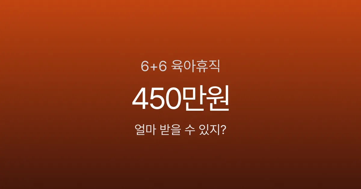 육아휴직 6+6 부부 동시 사용, 6개월에 3,600만원 받는 계산법