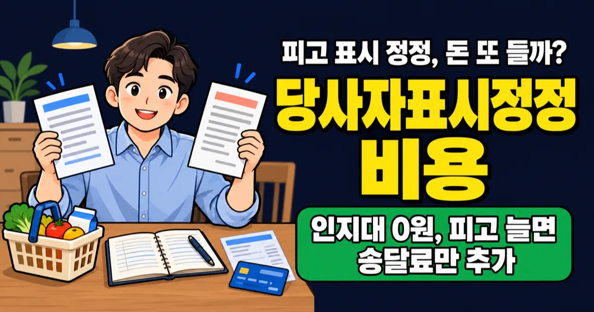 당사자표시정정신청서, 인지대 0원인데 송달료는 왜 더 낼까?