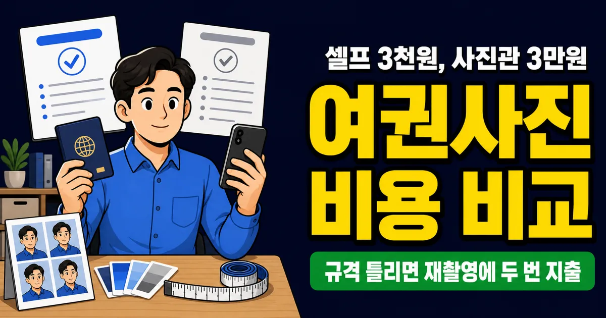 여권사진 비용 3천원 vs 3만원, 셀프로 해도 통과될까?
