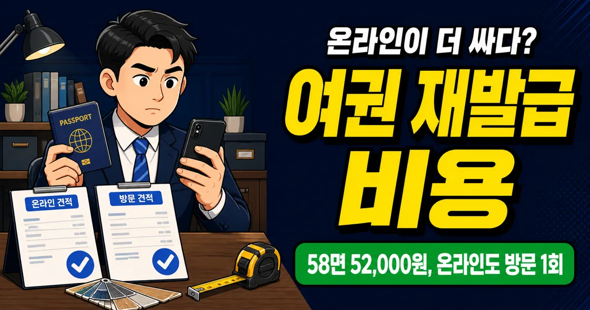 여권 재발급 비용 52,000원, 온라인이 더 비싸다고요?