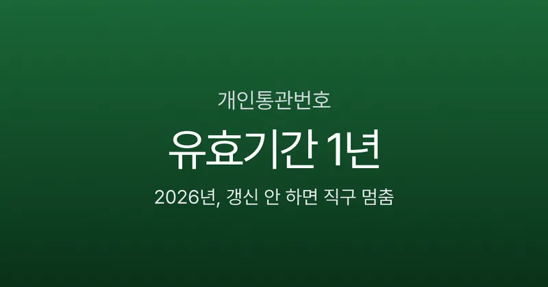 개인통관번호 유효기간 1년, 갱신 안 하면 직구 통관 막힌다 (2026)