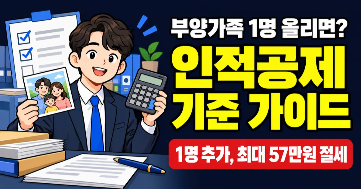 인적공제 기준, 부양가족 1명에 세금 57만원 줄어드는 조건은?