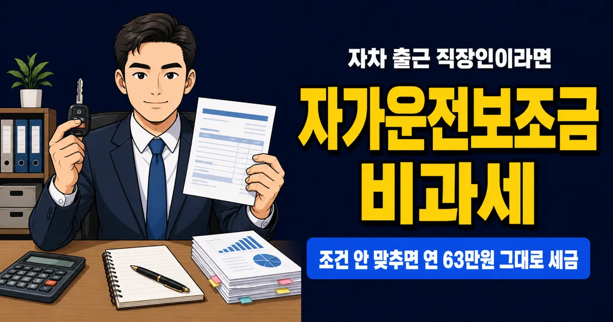 자가운전보조금 월 20만원, 못 받으면 연 63만원 손해일까?