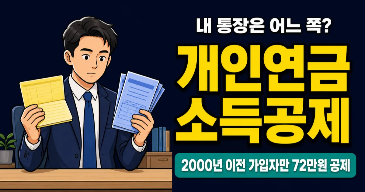 개인연금 소득공제 72만원과 연금저축 세액공제 99만원 비교