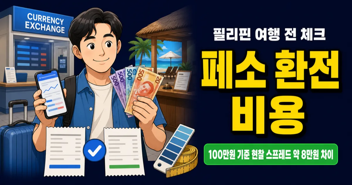 페소 환전, 100만원이면 수수료 8만원 차이 날까?