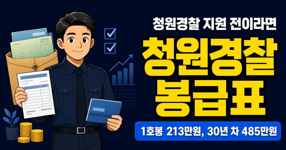 청원경찰연봉 2,560만원? 1호봉 월급이 213만원인 이유
