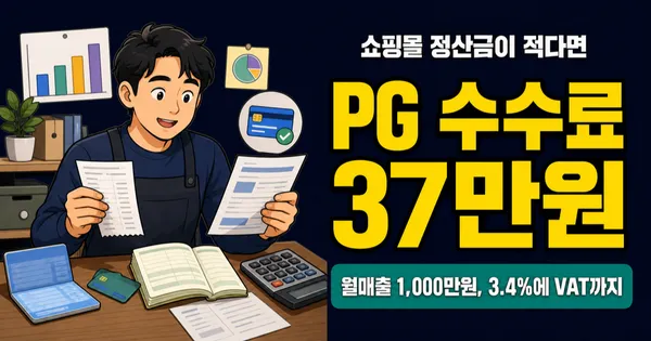 PG 수수료 3.4%인데 월매출 1,000만원이면 37만원 빠질까?