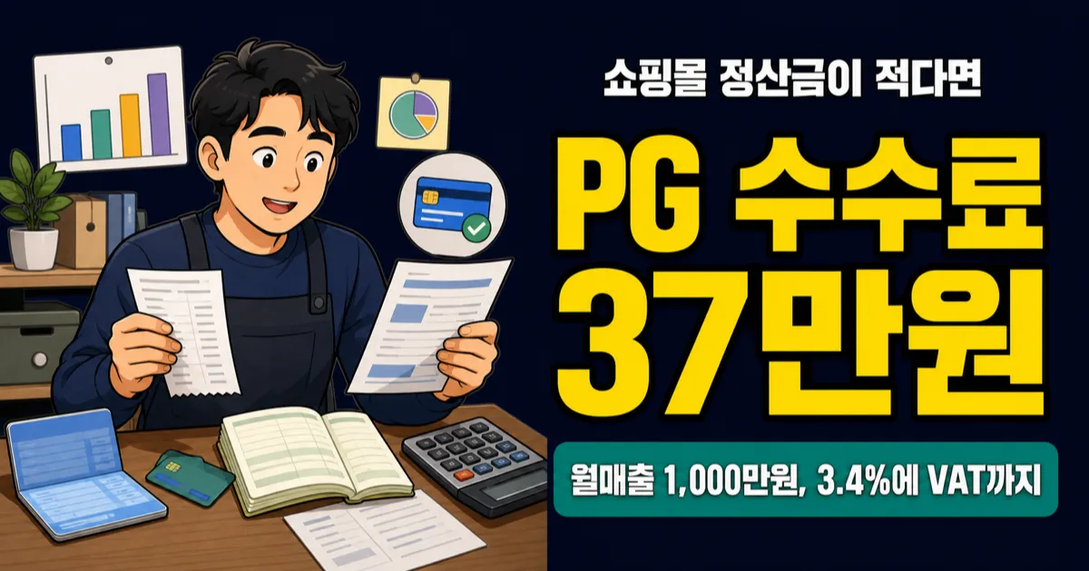 PG 수수료 3.4%인데 월매출 1,000만원이면 37만원 빠질까?